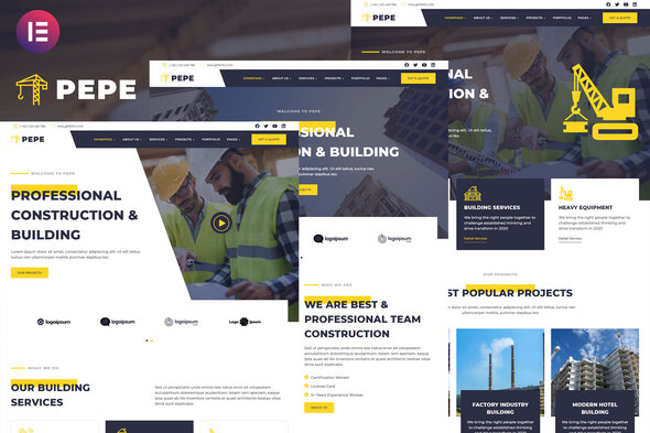 [Download] Pepe – Building & Construction Business Services Elementor Template Kit 
