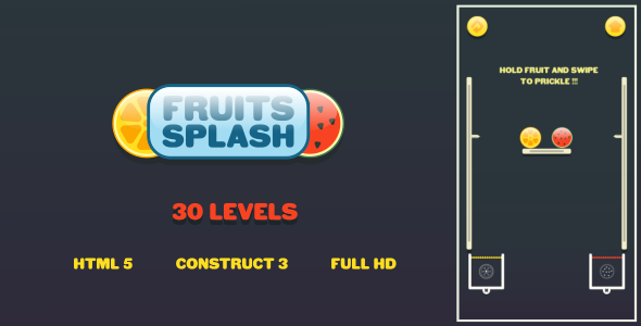 [Download] Fruits Splash – HTML5 Game (Construct3) 
