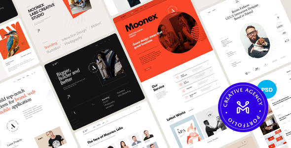[Download] Moonex – Creative Portfolio PSD Template 