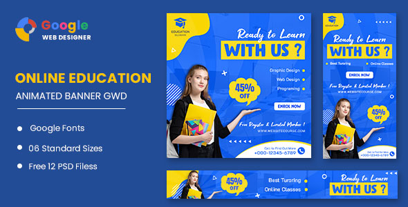 [Download] Education Online HTML5 Banner Ads GWD 