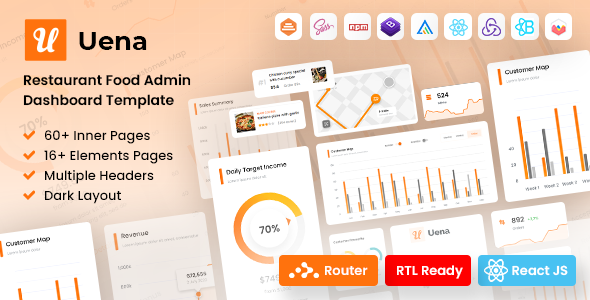 Nulled Uena – React Saas Admin Dashboard Template free download