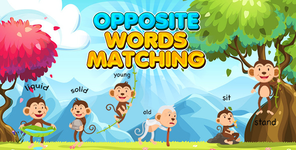 [Download] Opposite Words Matching Kids Learning Game (Construct 3 | C3P | HTML5) Educational Game 