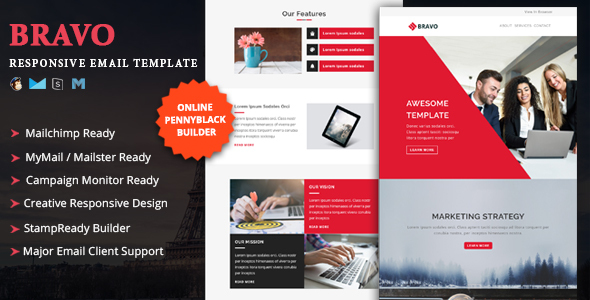 [Download] Bravo – Multipurpose Responsive Email Templates with Stamp Ready Builder Access 