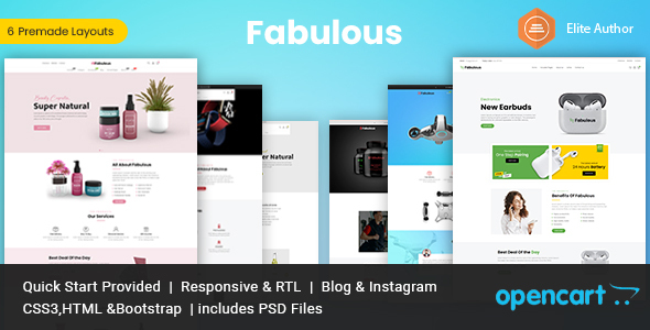 Nulled Fabulous – Multipurpose Opencart Theme free download