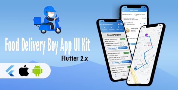 [Download] Flutter Food Delivery Boy App UI Template 