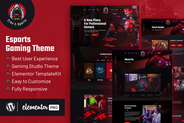 [Download] CROX |  Esports & Gaming Elementor Template Kit 
