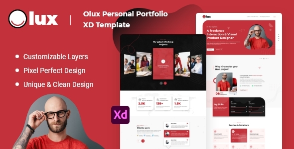 [Download] Olux – Creative Personal CV/Resume Portfolio XD Template 