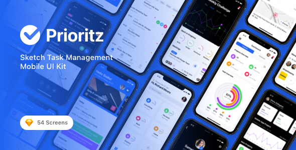 [Download] Prioritz – Sketch Task Management Mobile UI Kit 