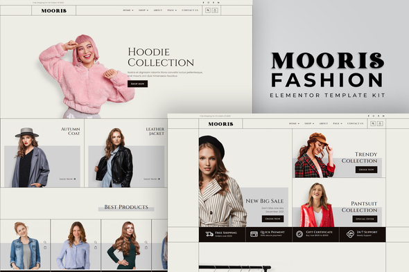 [Download] Mooris – WooCommerce Fashion Elementor Template Kit 