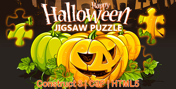 [Download] Happy Halloween Jigsaw Puzzle Game (Construct 3 | C3P | HTML5) 