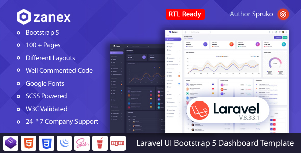 [Download] Zanex – Laravel Bootstrap 5 Dashboard Template 