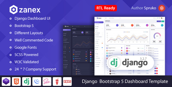 [Download] Zanex – Django Bootstrap 5 Dashboard Template 