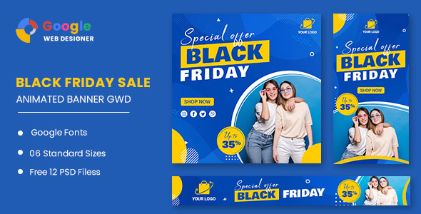 [Download] Black Friday Sale Fashion HTML5 Banner Ads GWD 