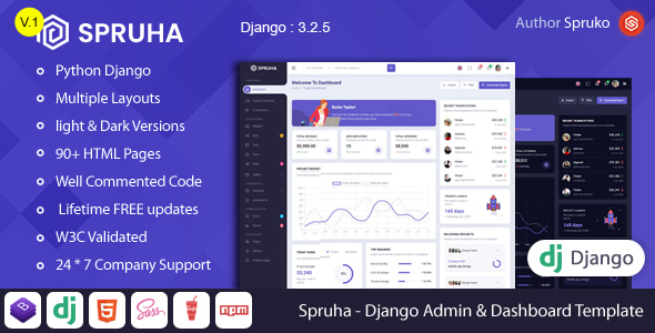 [Download] Spruha – Django Admin & Dashboard Template 