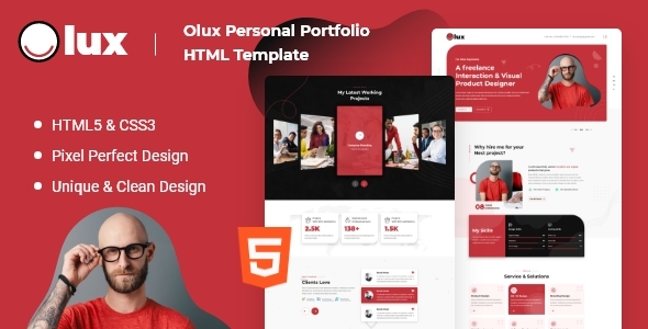 [Download] Olux – Creative Personal CV/Resume Portfolio HTML Template 