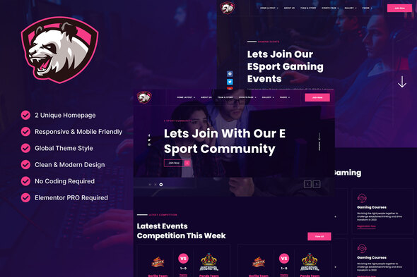 [Download] Junio – E-Sport Gaming Events & Streamer Elementor Template Kit 