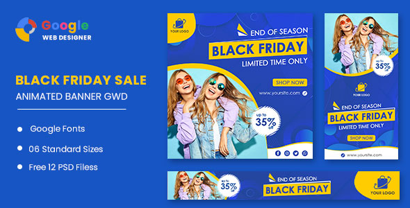 [Download] Fashion Banner Set Black Friday Sale HTML5 Banner Ads GWD 