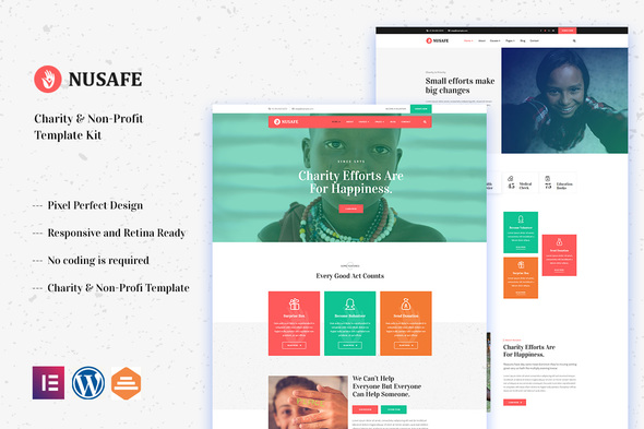 [Download] Nusafe – Charity & Non-Profit Elementor Template Kit 