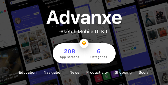 [Download] Advanxe – Sketch Mobile UI Kit 