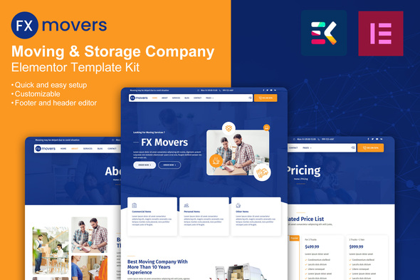 [Download] FX Movers – Moving & Storage Company Elementor Template Kit 