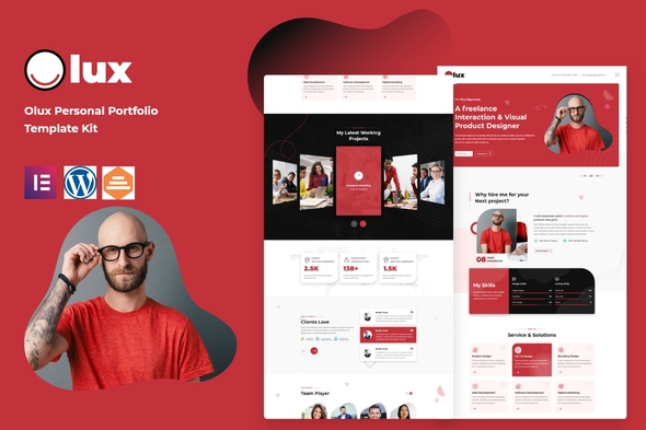 [Download] Olux – Creative Personal CV & Resume Portfolio Template Kit 