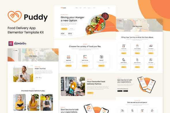 [Download] Puddy – Food Delivery App Elementor Template Kit 