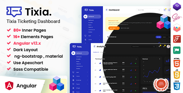 [Download] Tixia – Angular Admin Dashboard Template 