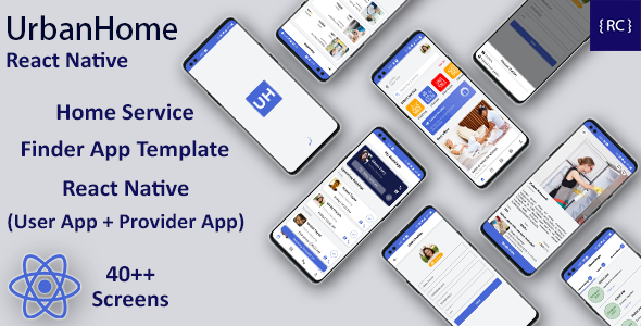 [Download] Home Service Finder & Provider Booking Template in React Native | 2 Apps | UrbanHome | Android & iOS 