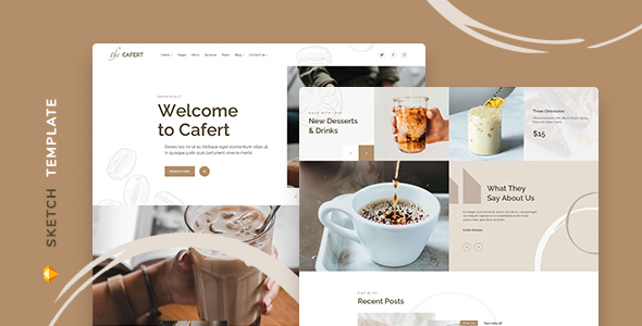 [Download] Cafert – Cafe Template for Sketch 