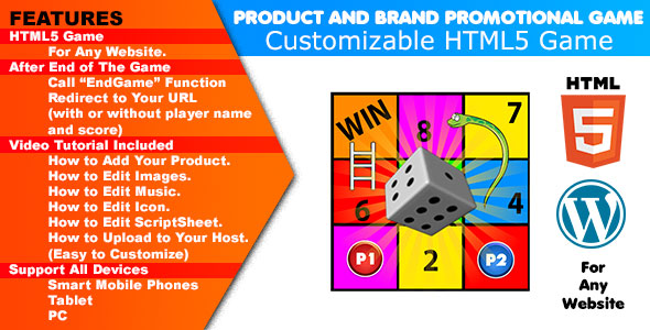 [Download] Product and Brand Promotional Game 01 | Snake and Ladder Board Game | Redirect to Your URL 
