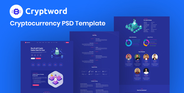 [Download] Cryptword – Cryptocurrency ICO Landing Page PSD Template 
