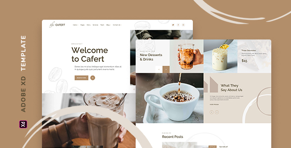 [Download] Cafert – Cafe Template for XD 