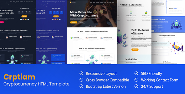 [Download] Crptiam – Cryptocurrency Landing Page HTML Template 