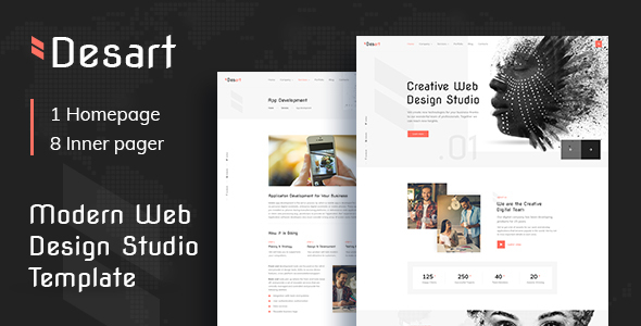 [Download] Desart – Creative Web Design Studio Sketch Template 