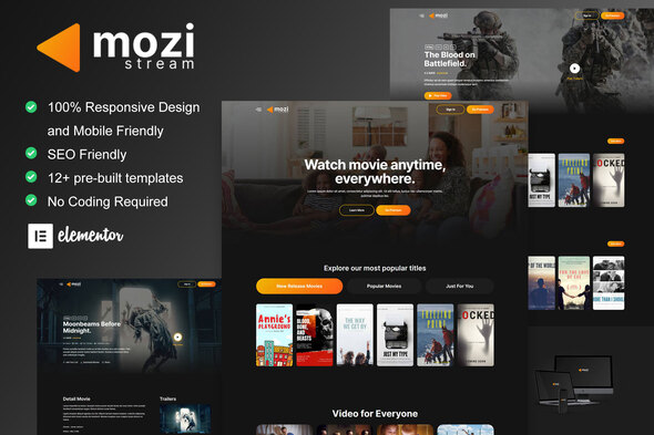 [Download] Mozi – Movie Streaming Service Elementor Template Kit 
