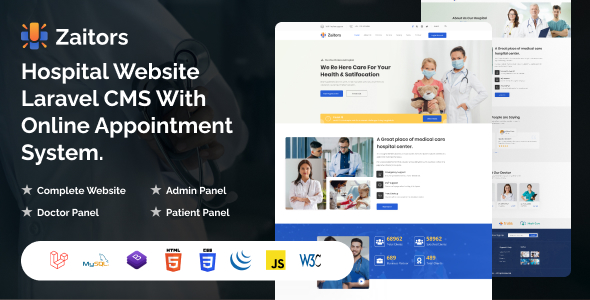 [Download] Zaitors – Hospital Website Laravel CMS With Online Appointment System 