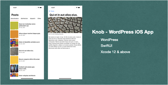[Download] Knob – WordPress iOS App (SwiftUI) 