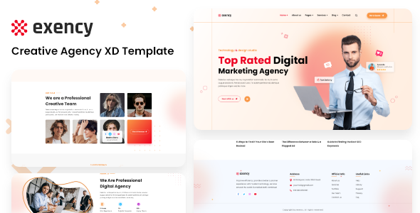 [Download] Exency – Creative Agency XD Template 