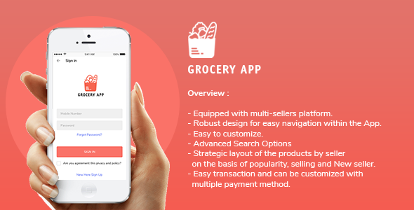 [Download] Grocery Application Template for User in Android 