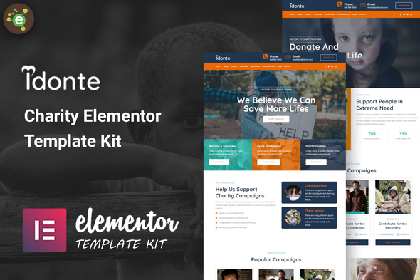 [Download] iDonte – Charity Non-Profit Elementor Template Kit 