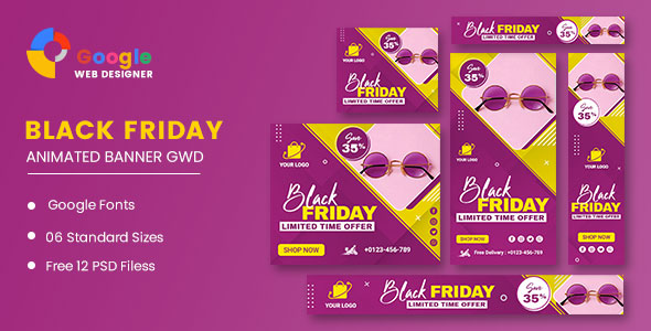 [Download] Black Friday Sale Fashion Eyewear HTML5 Banner Ads GWD 