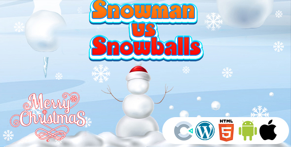 [Download] Snowman vs Snowballs Game (Construct 3 | C3P | HTML5) Christmas Game 