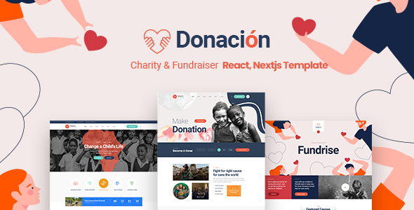 [Download] Donacion – Fundraising & Charity React, Nextjs Template 