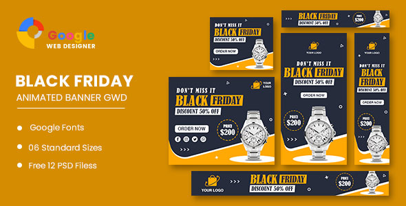 [Download] Watch Sale Black Friday HTML5 Banner Ads GWD 