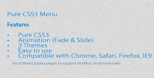 Download Pure CSS3 Menu  Nulled 