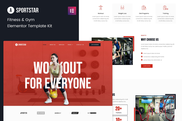 [Download] Sportstar – Fitness & Gym Elementor Template Kit 