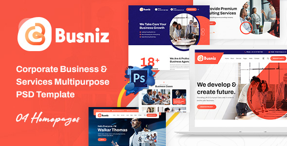 [Download] Busniz – Corporate Business & Services Multipurpose PSD Template 