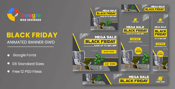 [Download] Furniture Black Friday Sale HTML5 Banner Ads GWD 