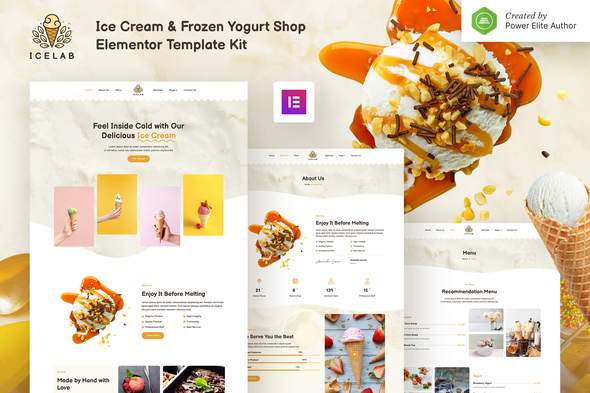 [Download] Icelab – Ice Cream & Frozen Yogurt Shop Elementor Template Kit 