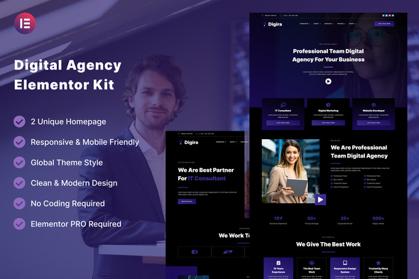 [Download] Digira – Digital Agency Services Elementor Template Kit 